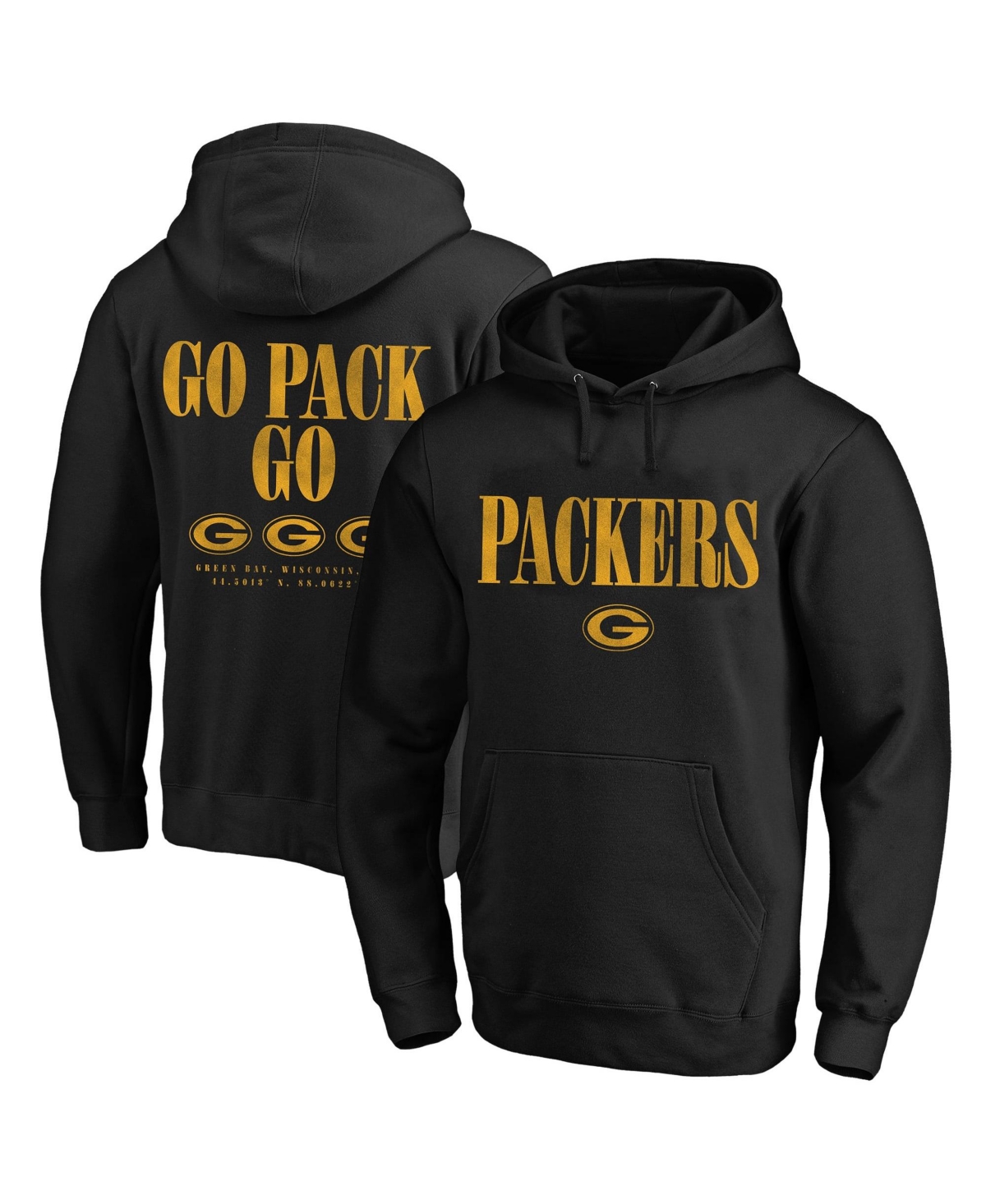 Fanatics Men's Big & Tall Green Bay Packers Intense Rivalry Graphic French Terry Hoodie - Black