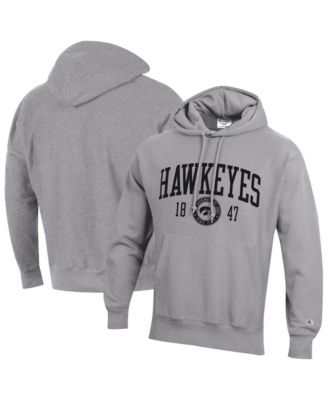 Men's  Heather Gray Iowa Hawkeyes Established Reverse Weave Hoodie
