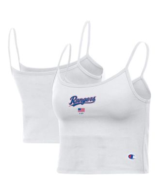 Women's White Texas Rangers America Scoop Tank Top