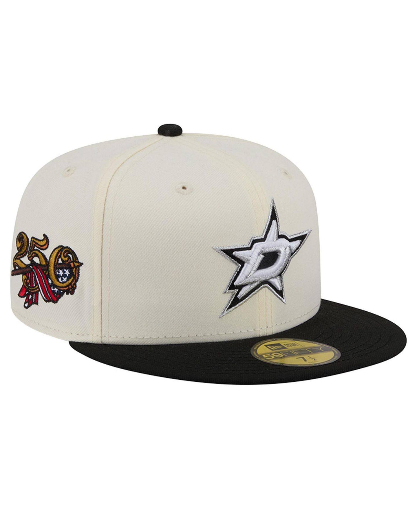 Мужская кепка New Era Cream Dallas Stars 250th Anniversary of the United States Two-Tone 59FIFTY Fitted Hat — фото 1