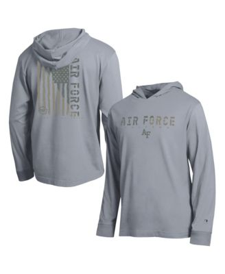 Men's  Gray Air Force Falcons Operation Hat Trick Flag Hooded Long Sleeve T-Shirt