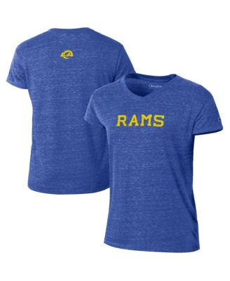 Women's Heather Royal Los Angeles Rams Triumph Tri-Blend V-Neck T-Shirt