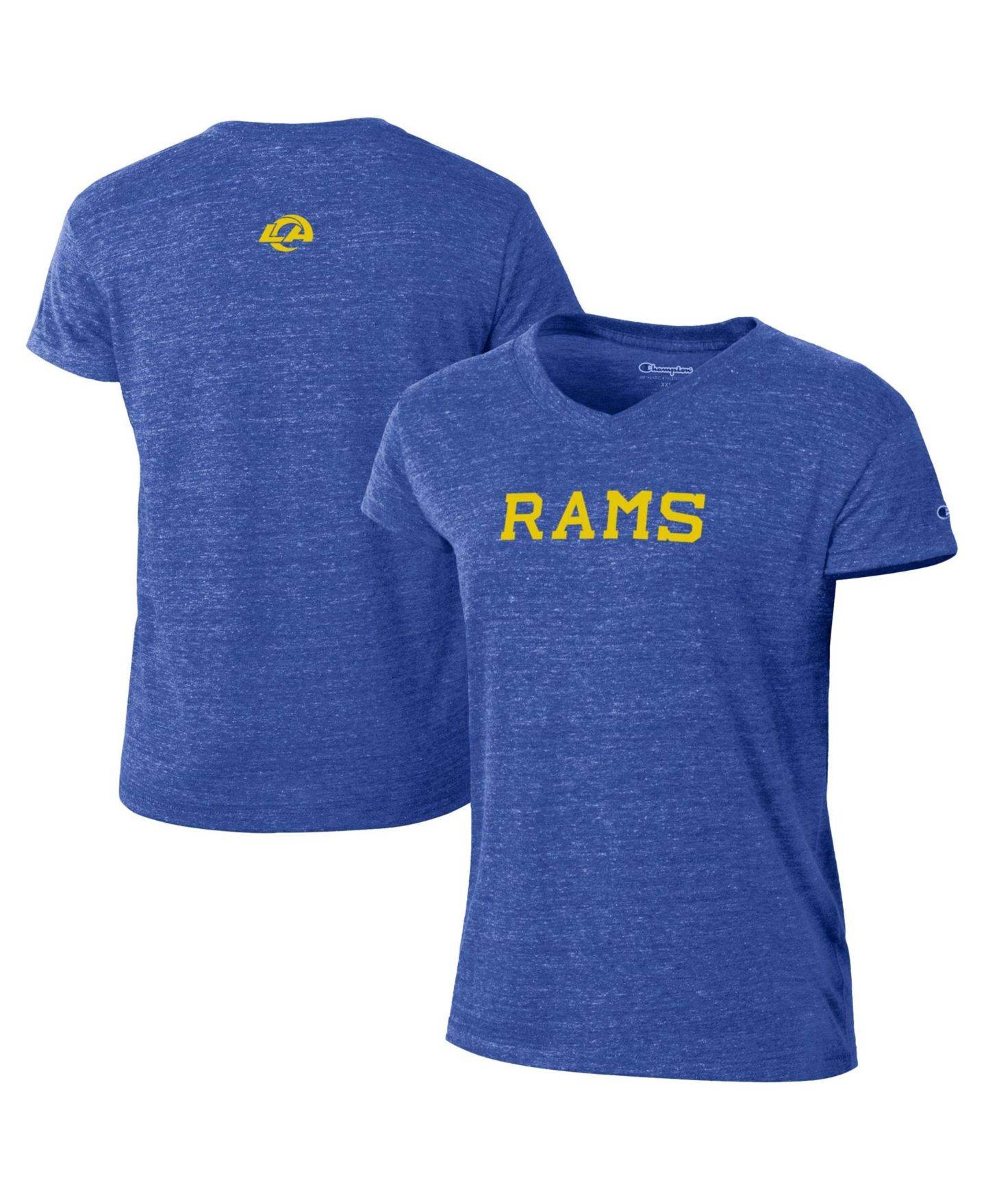 Женская футболка Champion Heather Royal Los Angeles Rams Triumph Tri-Blend V-Neck — фото 1