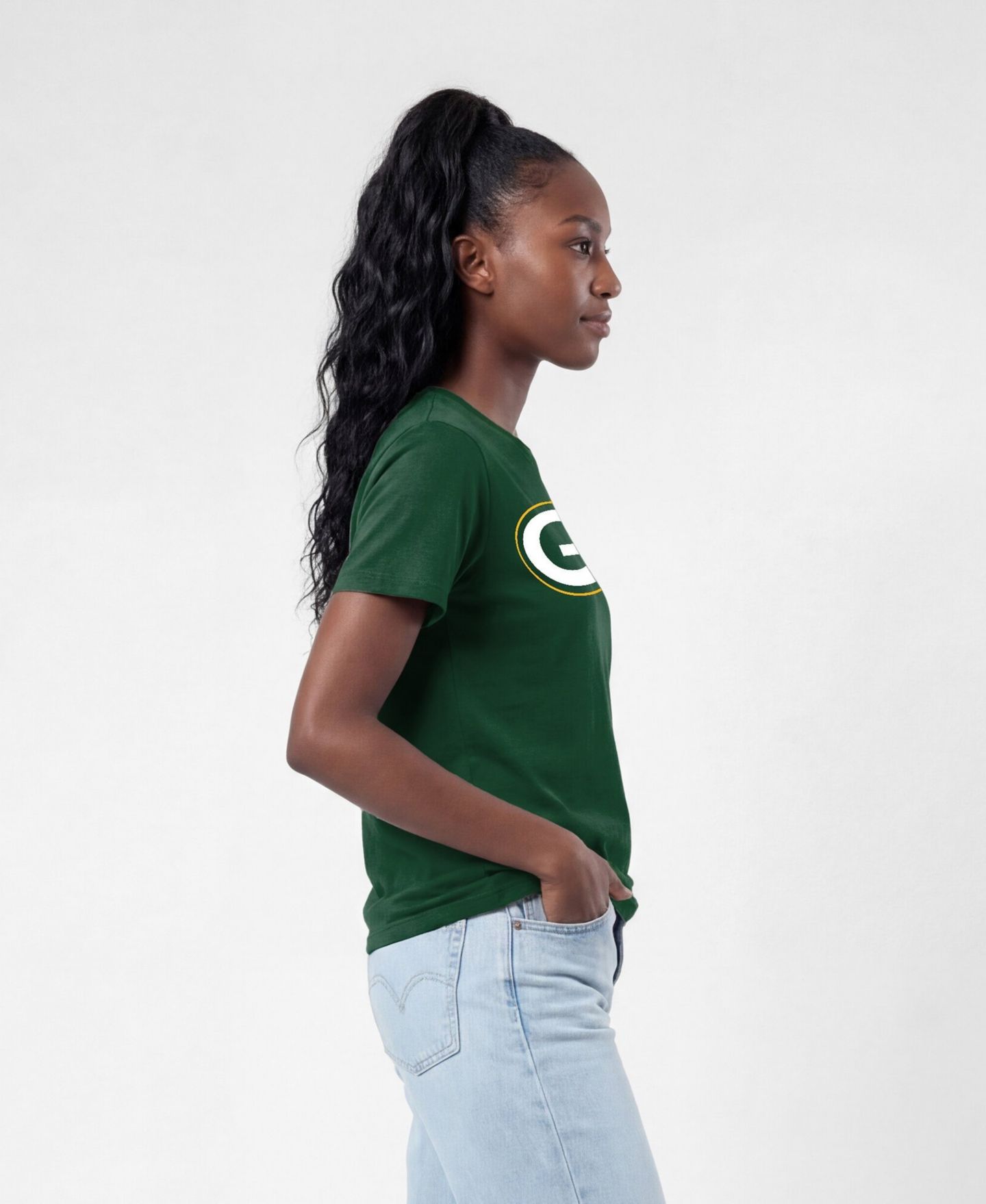 Женская футболка Champion Green Green Bay Packers Logo — фото 4