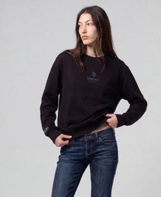 Women's Black Minnesota Vikings Core Essentials Micro Logo Fleece Sweatshirt