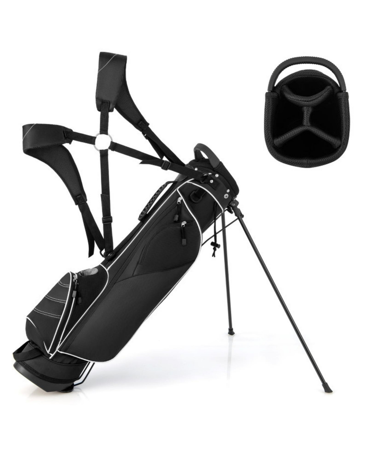 Sevorley Golf Stand Cart Bag with 4 Way Divider Carry Organizer Pockets