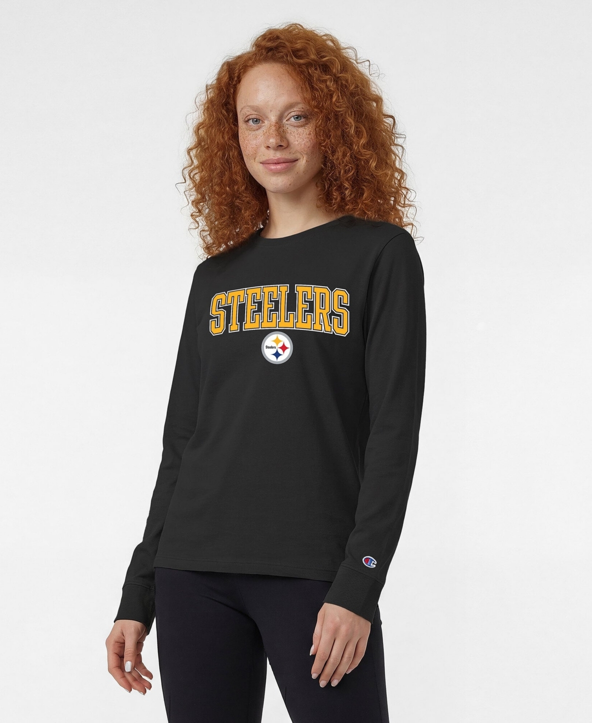 Champion Women's Pittsburgh Steelers Core Long-Sleeve Crewneck T-Shirt