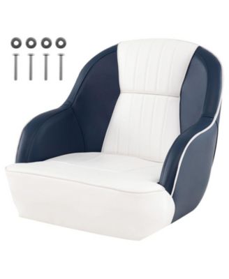 Captain Bucket Seat Pontoon Boat Chair with PVC Leather and Armrests, for Indoor or Outdoor Sports Training and Recreation