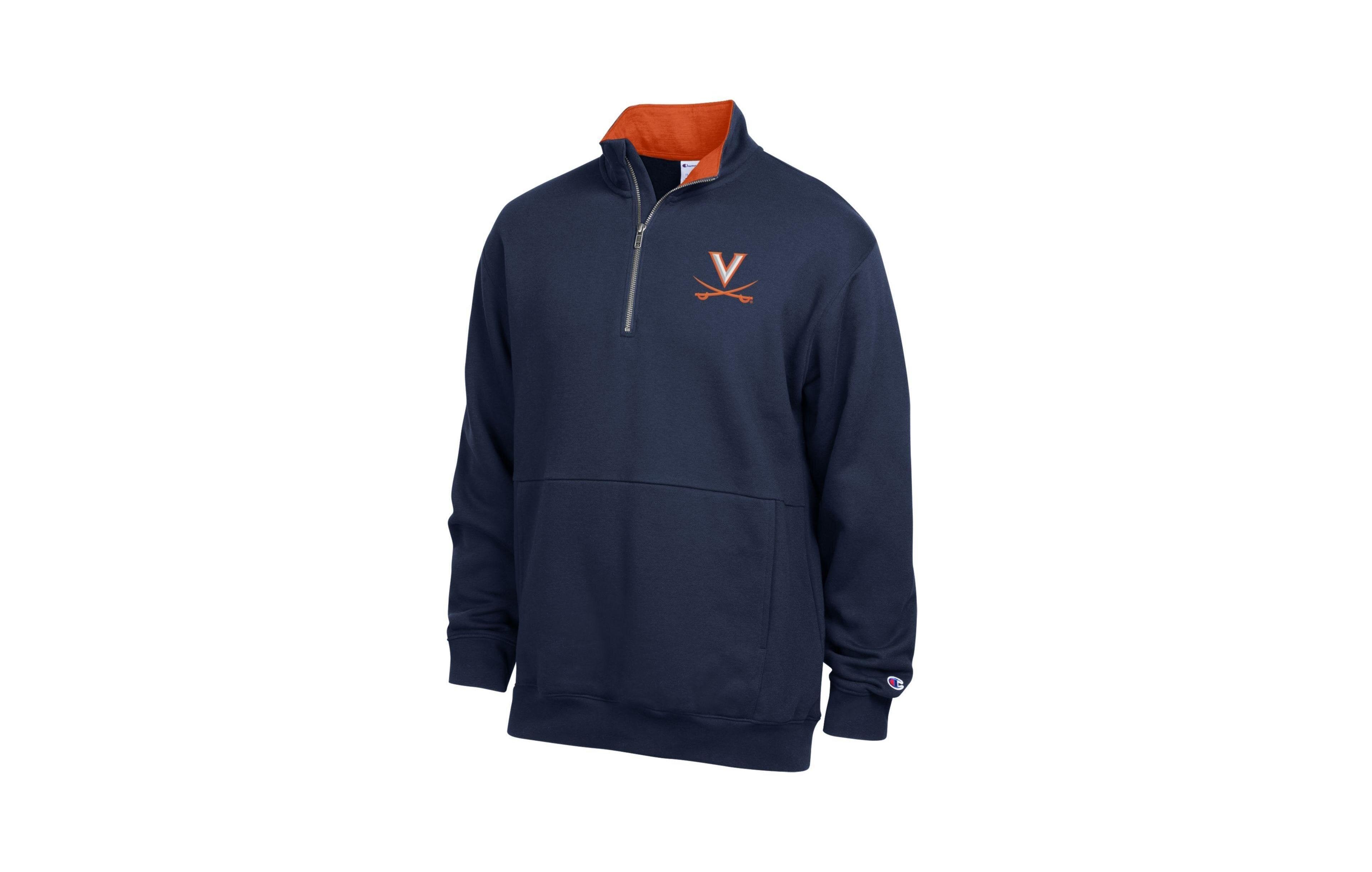 Champion Men's Navy Virginia Cavaliers Fleece Quarter-Zip Pullover