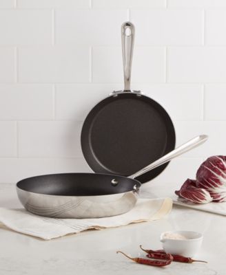 All-Clad - Stainless Steel French Skillets, Set of 2 Nonstick