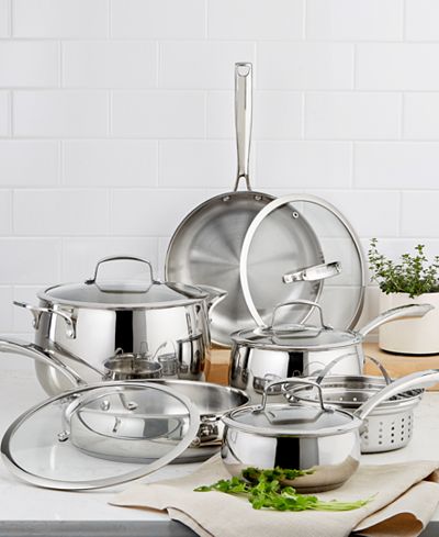 Belgique Stainless Steel 11 Pc Cookware Set  Created for 