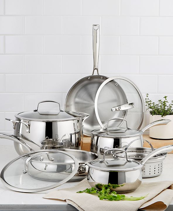 Belgique Stainless Steel 11-Pc. Cookware Set, Created for ...