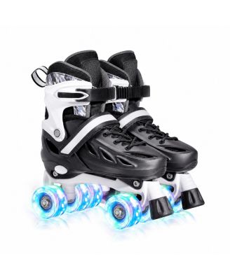 Adjustable Size Adult Teens Roller Skates With Reinforced Frame Smooth Quiet Glide Safe Triple Closure