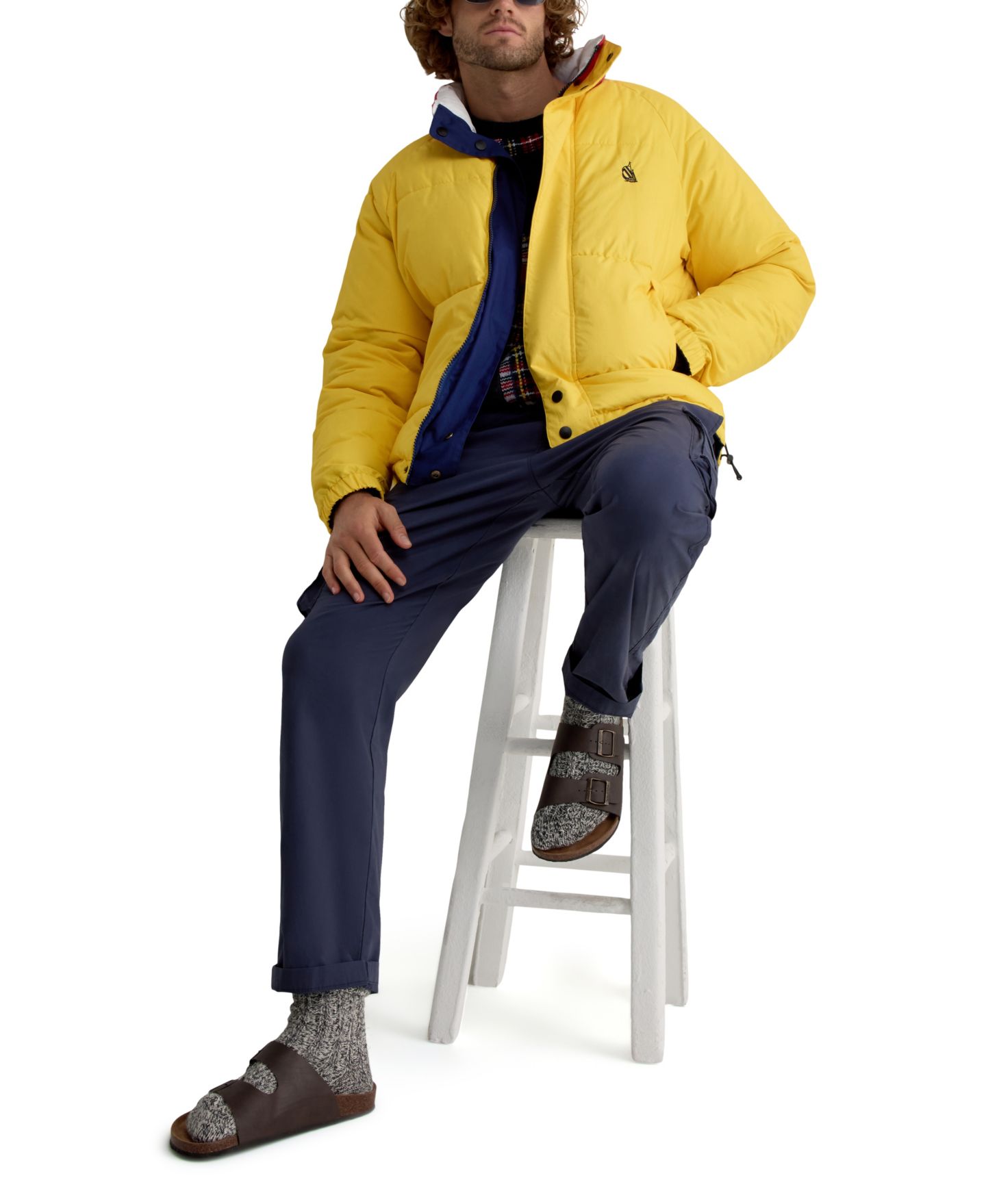 Мужская куртка Nautica Reversible Mock Neck Puffer, цвет: Тёмно-синий — фото 2