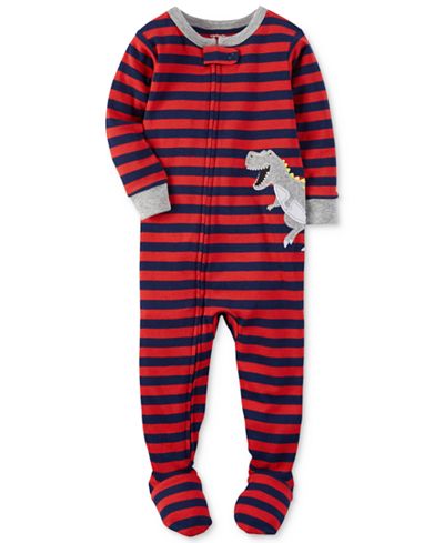 Carter's 1-Pc. Striped Dinosaur Footed Pajamas, Baby Boys (0-24 months)