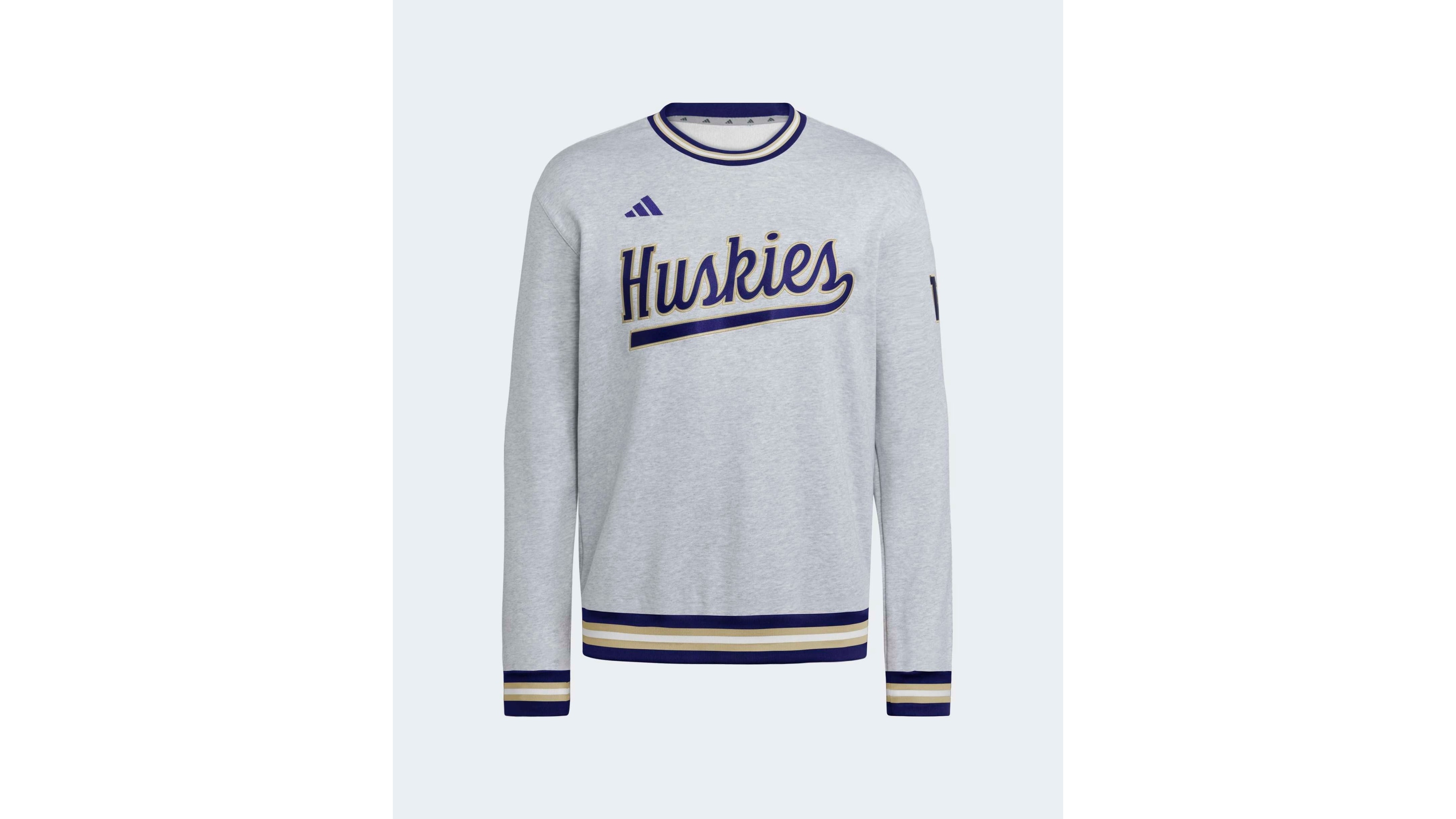 adidas Men's Gray Washington Huskies Dugout Collection Sweatshirt
