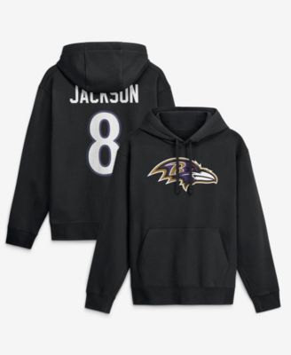 Nike - Men's Lamar Jackson Black Baltimore Ravens Name & Number Hoodie Black