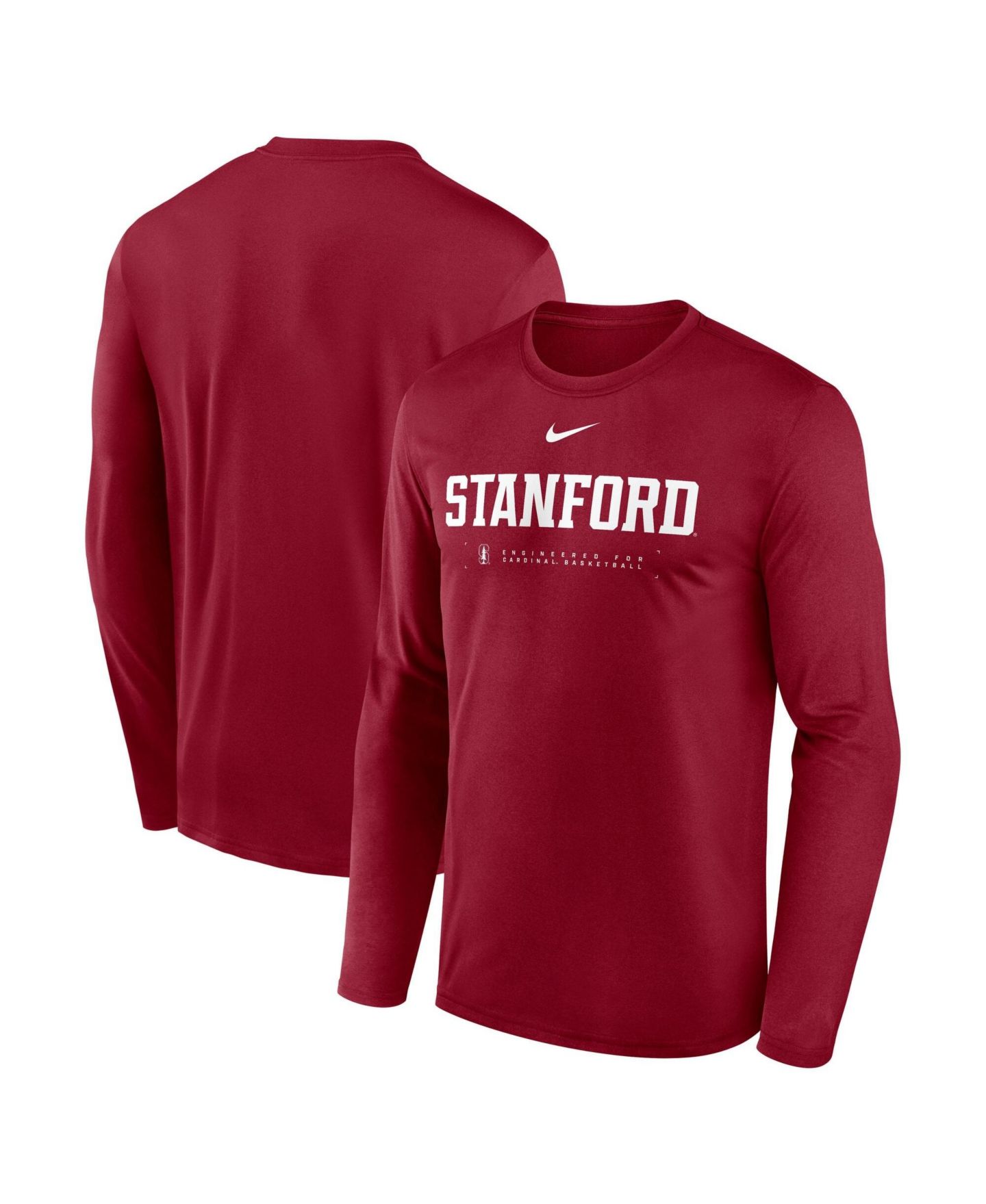 Мужская футболка Nike Cardinal Stanford Cardinal 2025 Courtside Basketball Shootaround Legend Dri-FIT Long Sleeve — фото 1