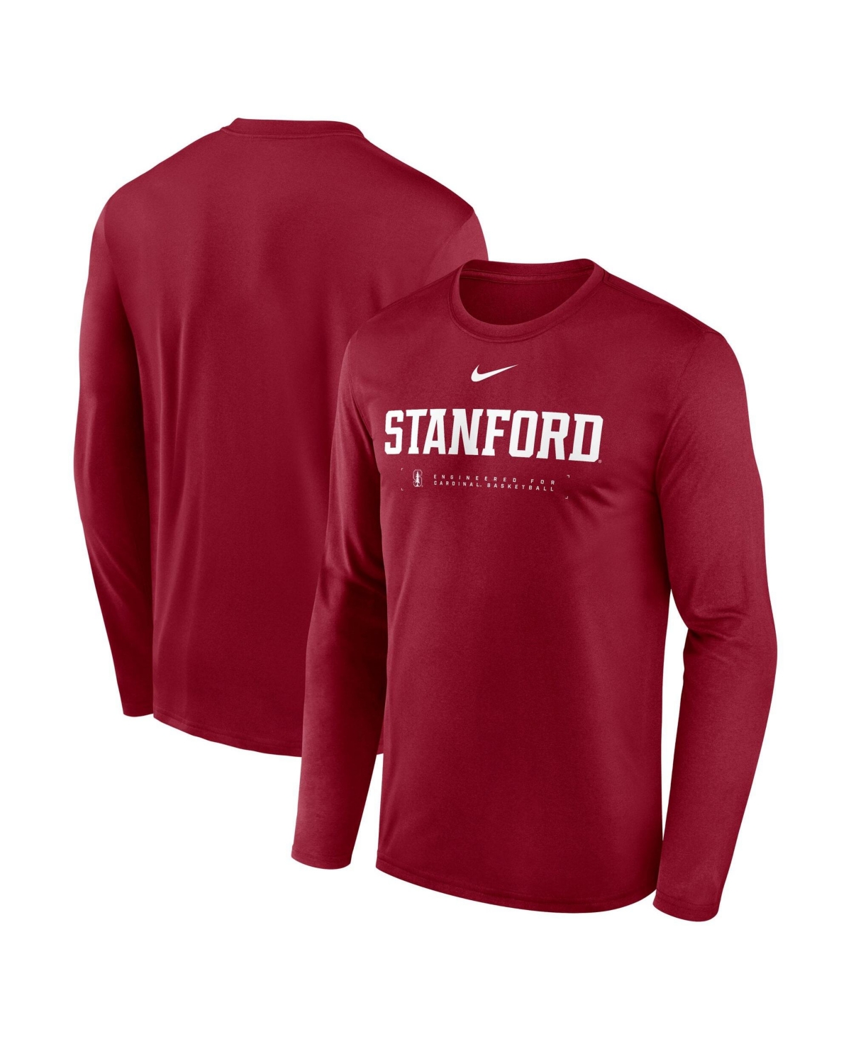 Nike Men's Cardinal Stanford 2025 Courtside Basketball Shootaround Legend Dri-fit Long Sleeve T-Shirt