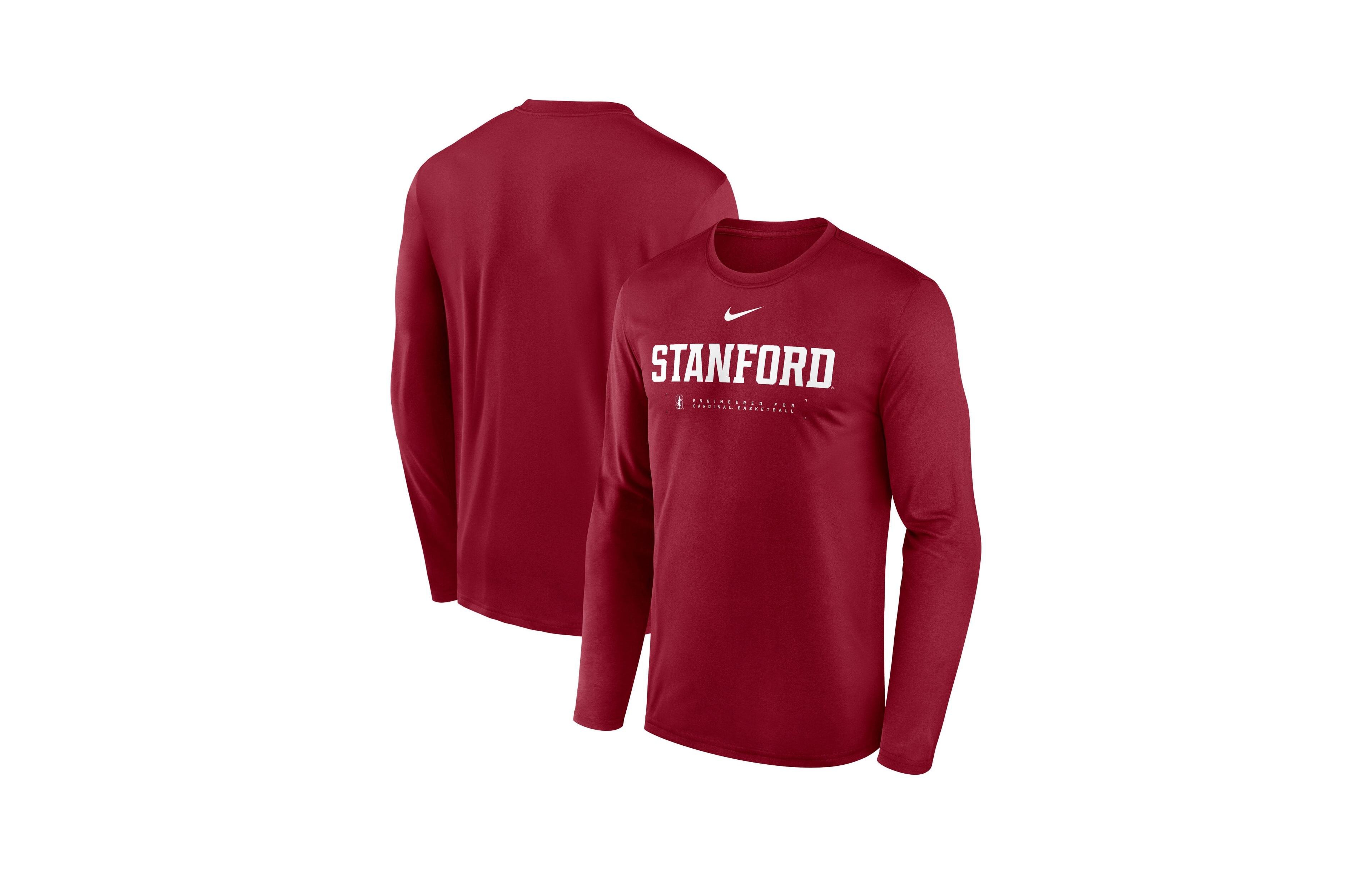 Nike Men's Cardinal Stanford 2025 Courtside Basketball Shootaround Legend Dri-fit Long Sleeve T-Shirt