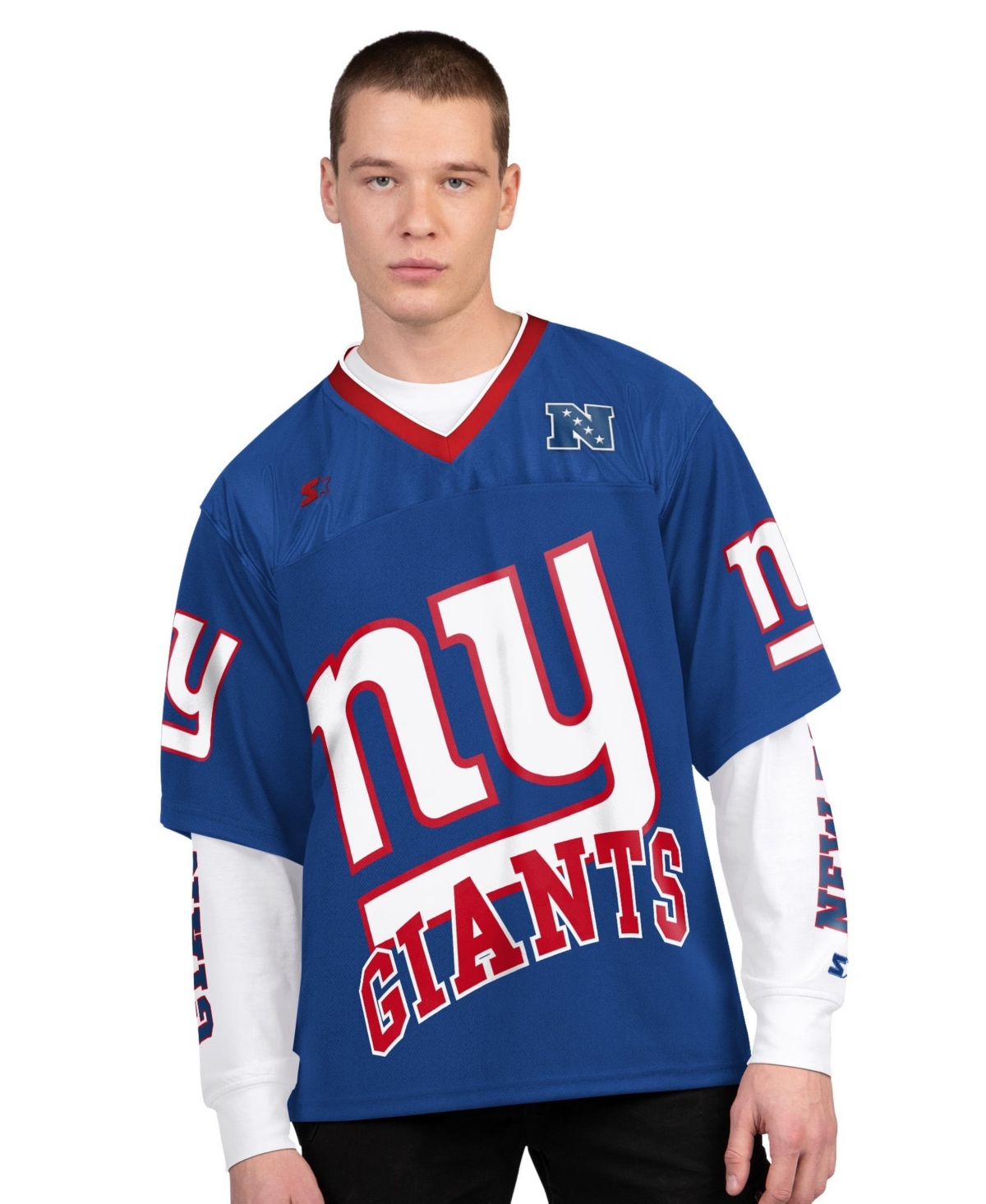 Starter Men's Royal/White New York Giants Short Sleeve Long Sleeve T-Shirt Combo Pack - Royal