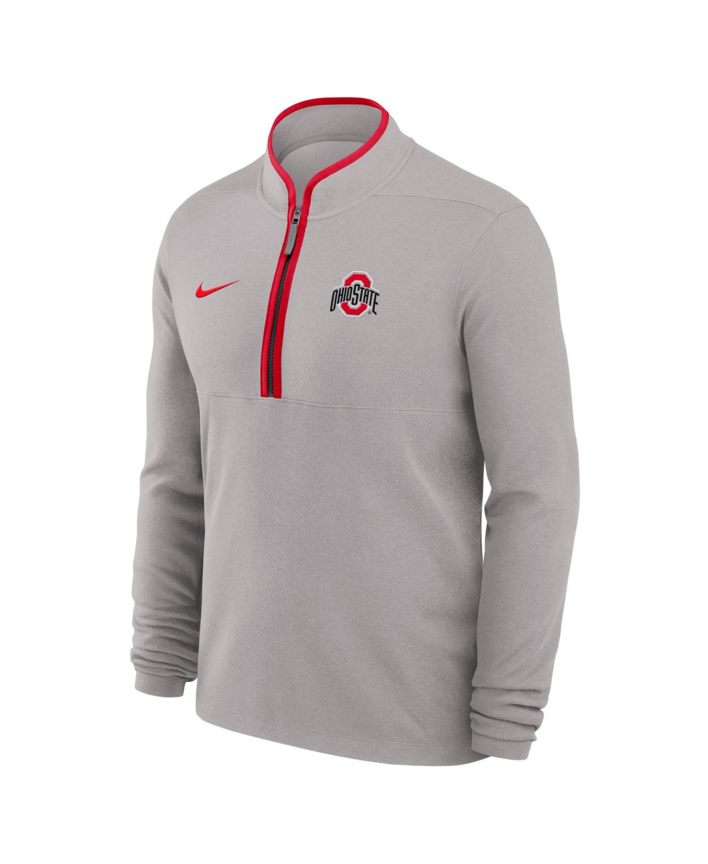Мужской свитер Nike Gray Ohio State Buckeyes Courtside Victory Dri-FIT Half-Zip Pullover — фото 3