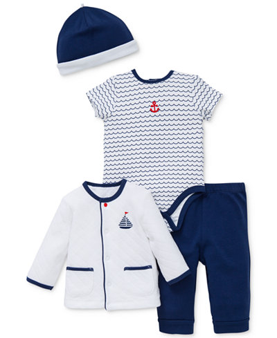 Little Me 4-Pc. Little Waves Hat, Jacket, Bodysuit & Pants Set, Baby Boys (0-24 months)