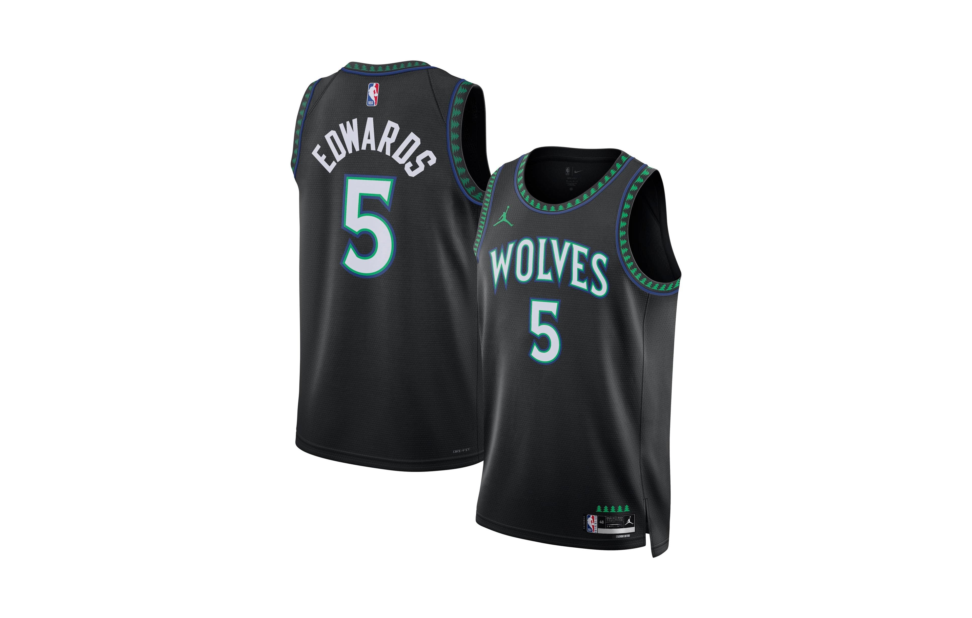 Jordan Men's and Women's Anthony Edwards Black Minnesota Timberwolves Swingman Jersey