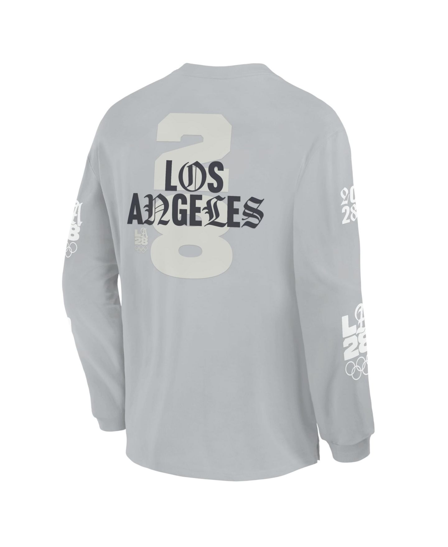 Мужская футболка Fanatics Gray LA28 Summer Olympics Oversized Type Play Long Sleeve — фото 5
