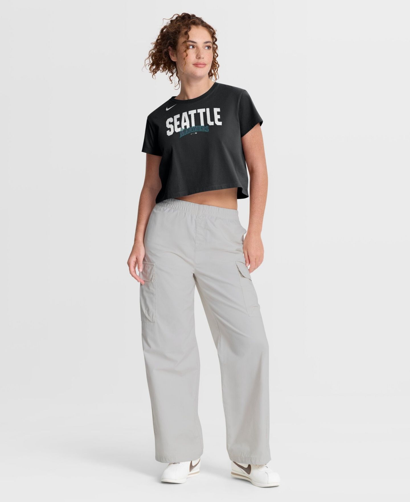 Женская футболка Nike Black Seattle Mariners Mod Cropped — фото 4