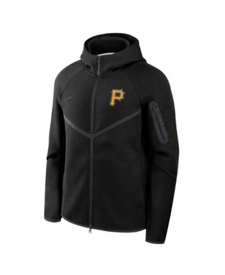 Men's Black Pittsburgh Pirates Tech Fleece Raglan Full-Zip Windrunner Hoodie