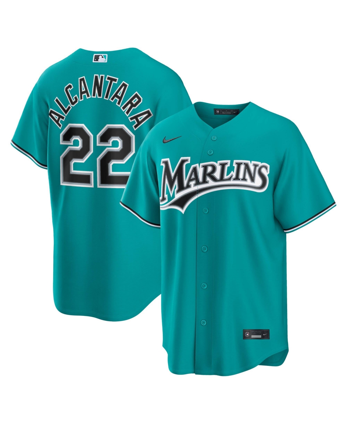 Nike Men's Sandy Alcantara Teal Miami Marlins Alternate Replica Jersey