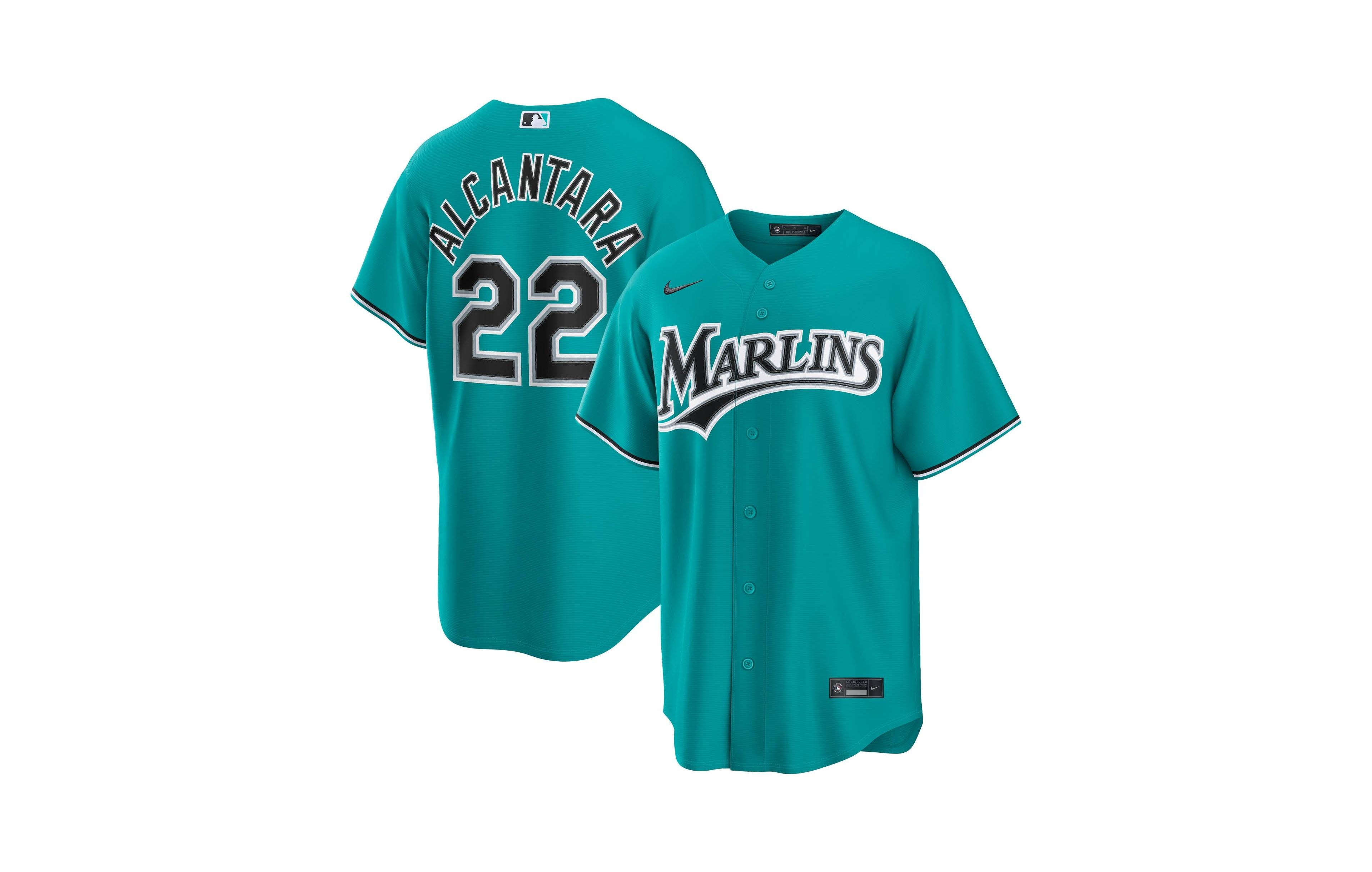 Nike Men's Sandy Alcantara Teal Miami Marlins Alternate Replica Jersey