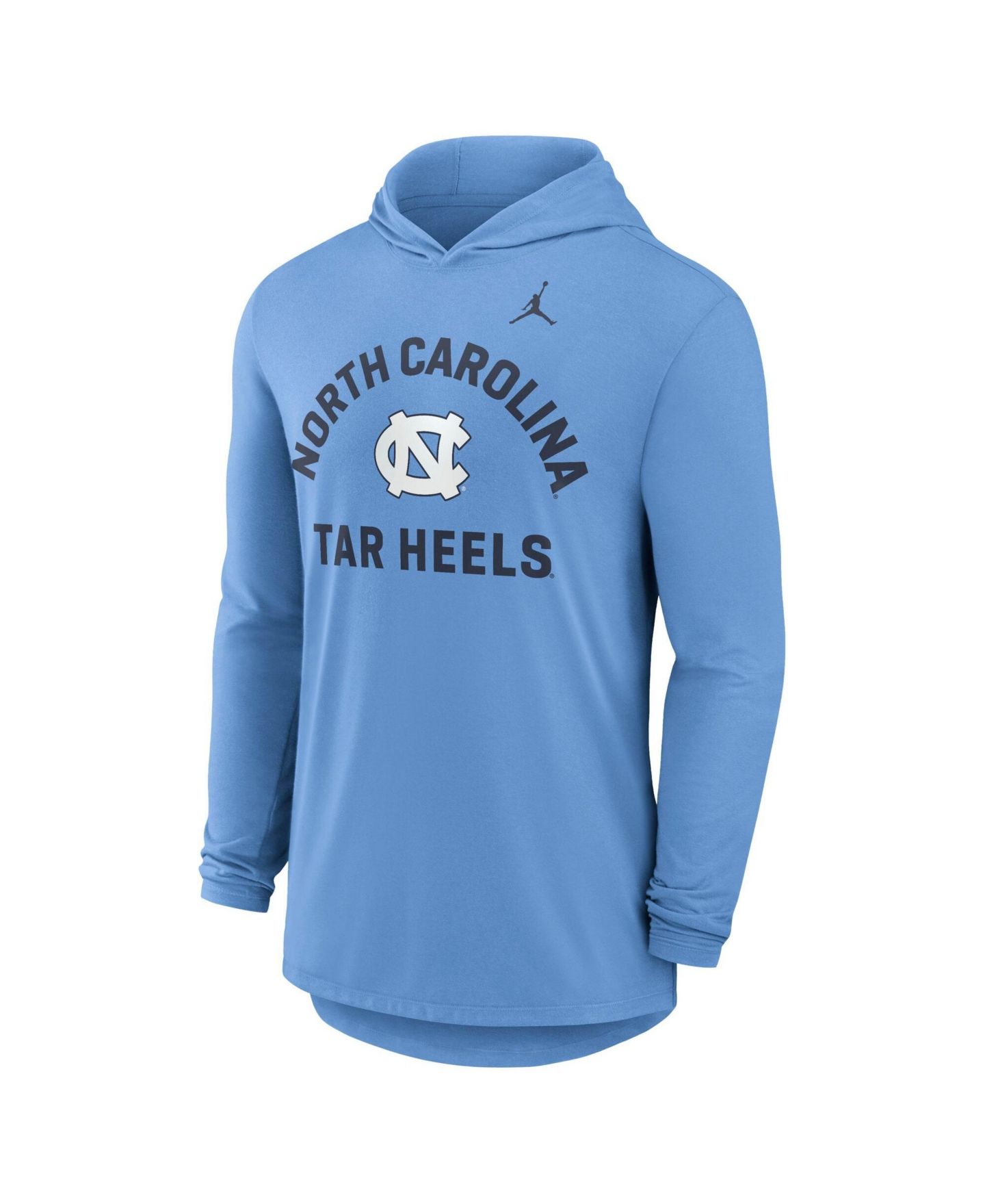 Мужские футболки Jordan Carolina Blue North Carolina Tar Heels Primetime Arch Tri-Blend Dri-FIT Long Sleeve Hooded — фото 6