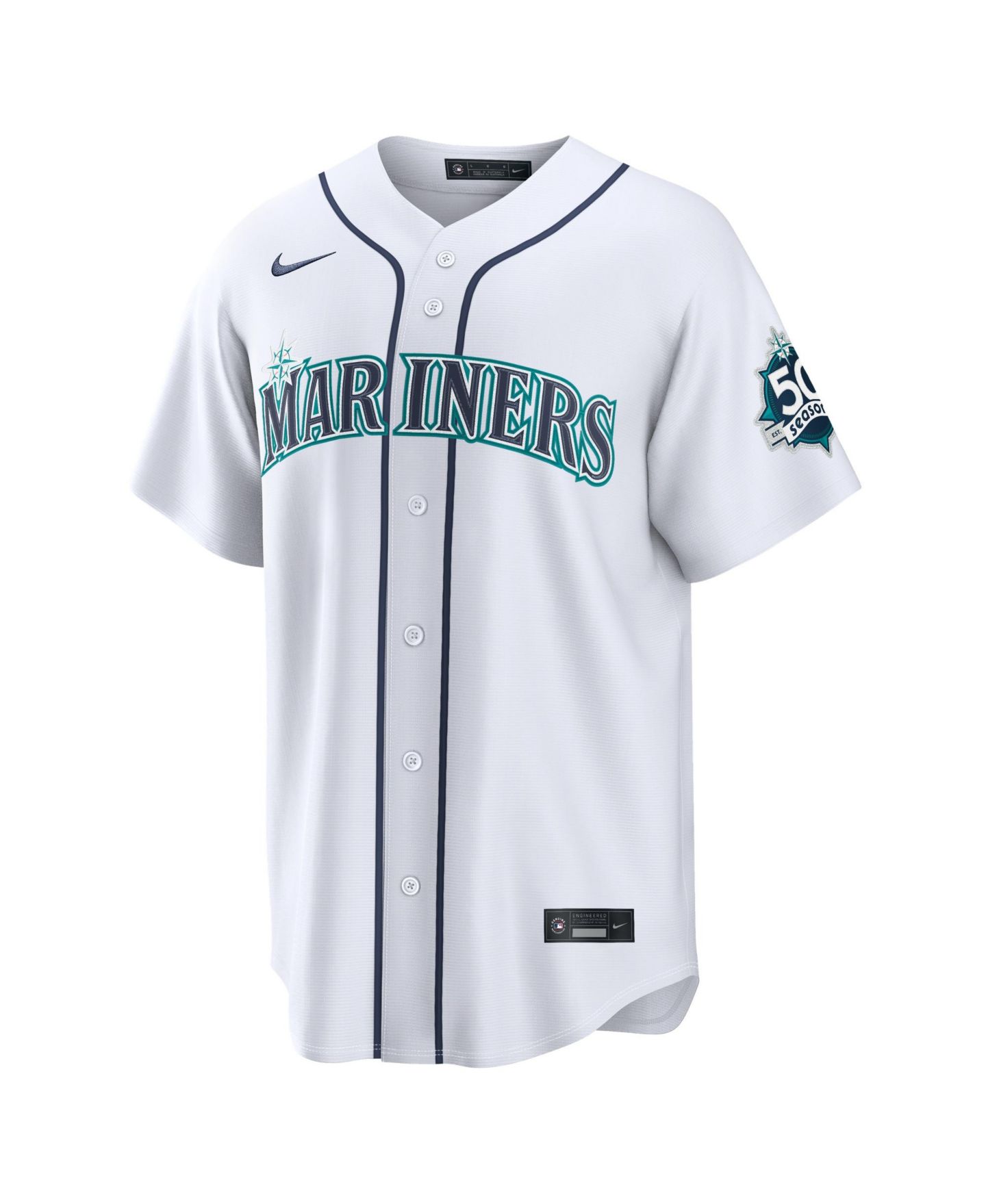 Мужской топ Nike Cal Raleigh White Seattle Mariners Home Stadium 50th Season Patch Jersey — фото 2