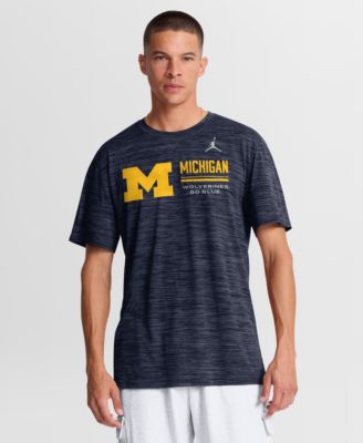Men's Navy Michigan Wolverines Sideline Velocity Dri-FIT T-Shirt