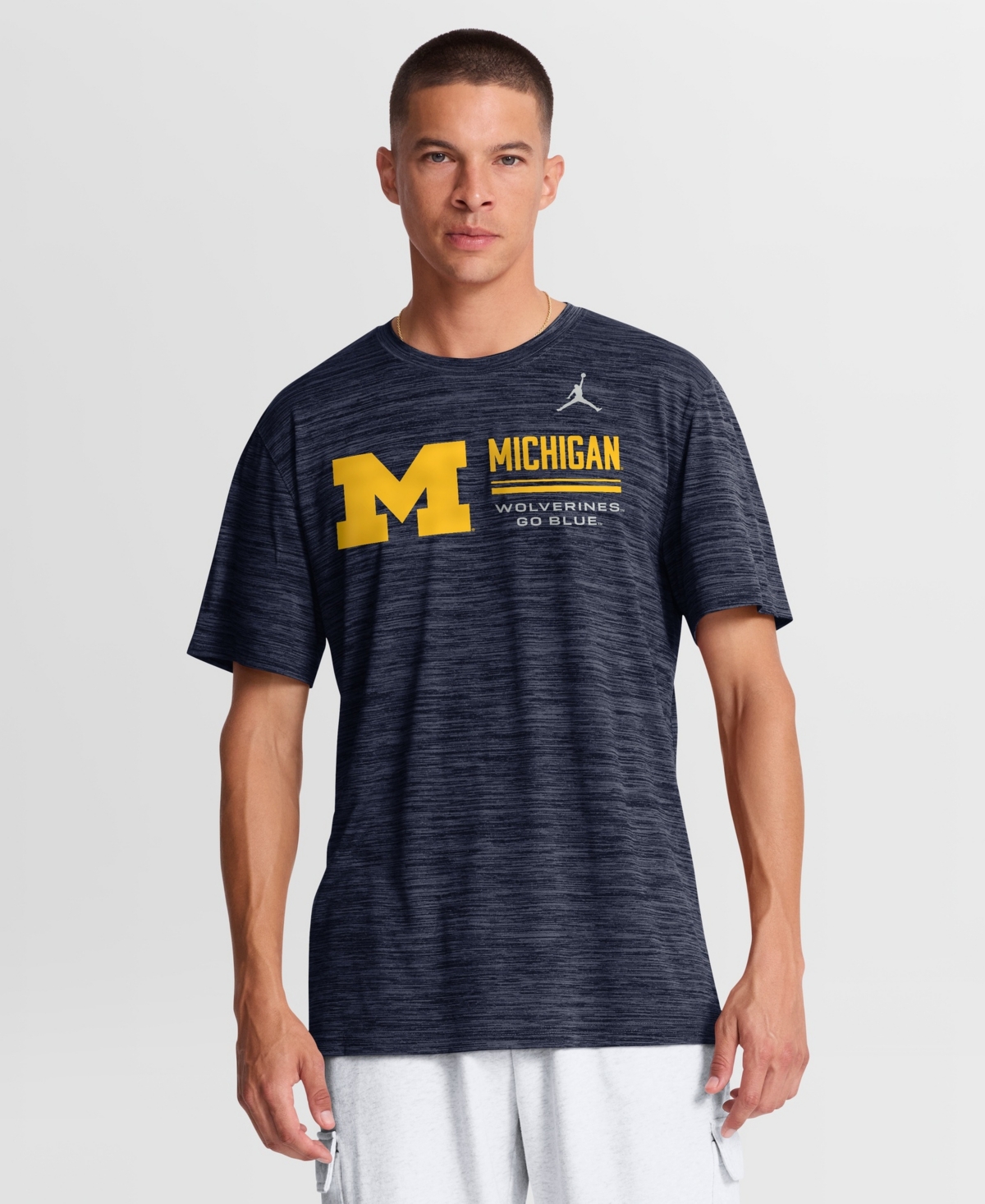 Jordan Men's Navy Michigan Wolverines Sideline Velocity Dri-fit T-Shirt