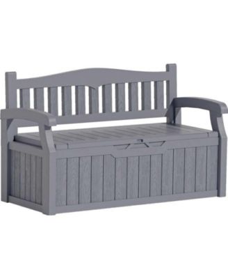 Outdoor Plastic Storage Bench Deck Box for Garden Patio and Outdoor Spaces