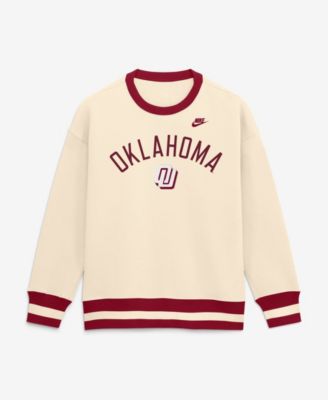 Women's  Natural Oklahoma Sooners Oversized Legacy Arch Phoenix Sweatshirt