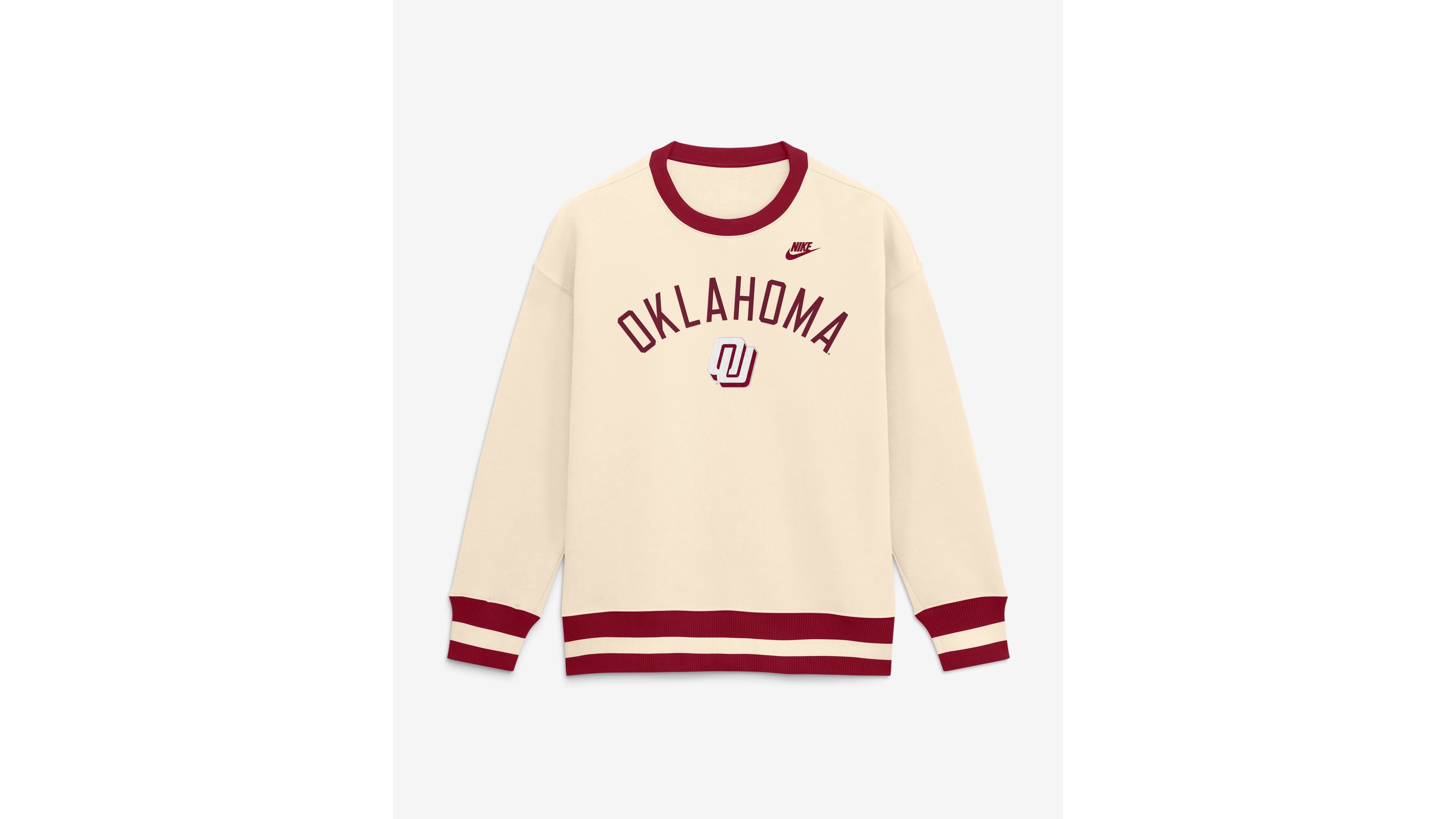 Nike Women's Natural Oklahoma Sooners Oversized Legacy Arch Phoenix Sweatshirt