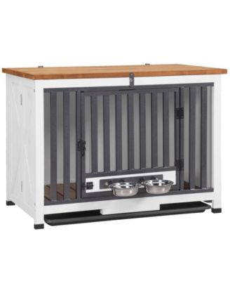 Wooden Dog Crate with Folding Design Strong Iron Door