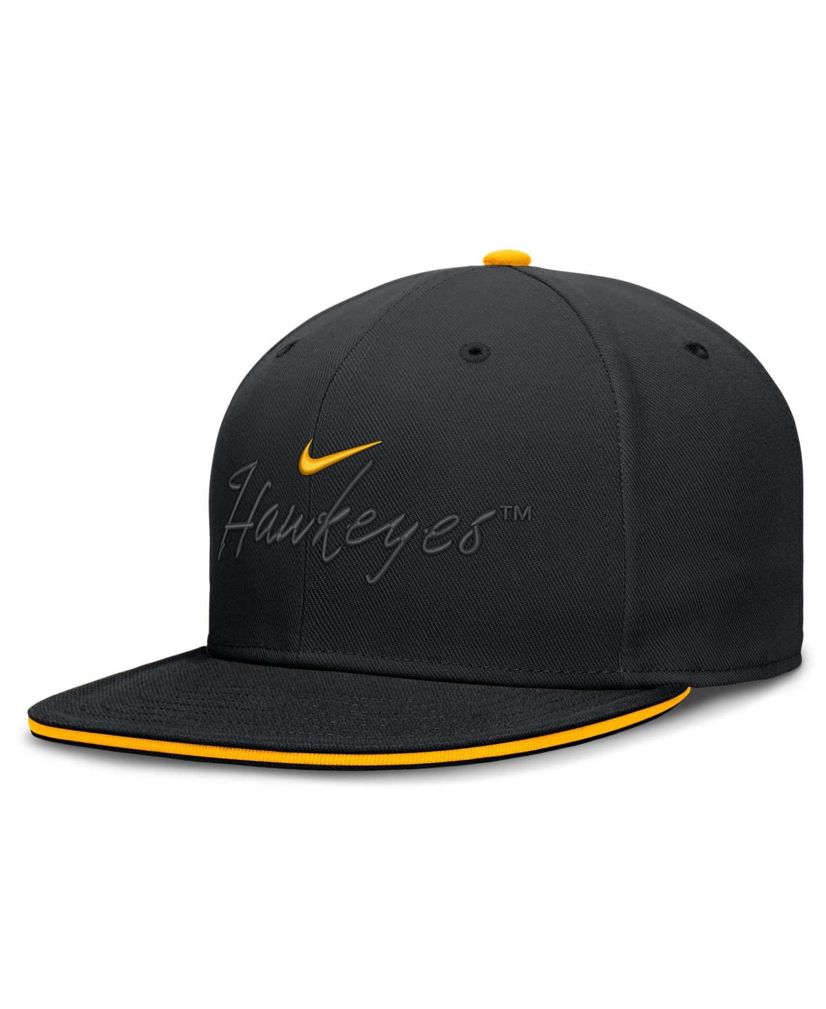 Nike Men's Black Iowa Hawkeyes Dri-fit Primetime Script Fitted Hat