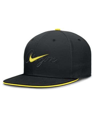 Men's Black Oregon Ducks Dri-FIT Primetime Script Fitted Hat