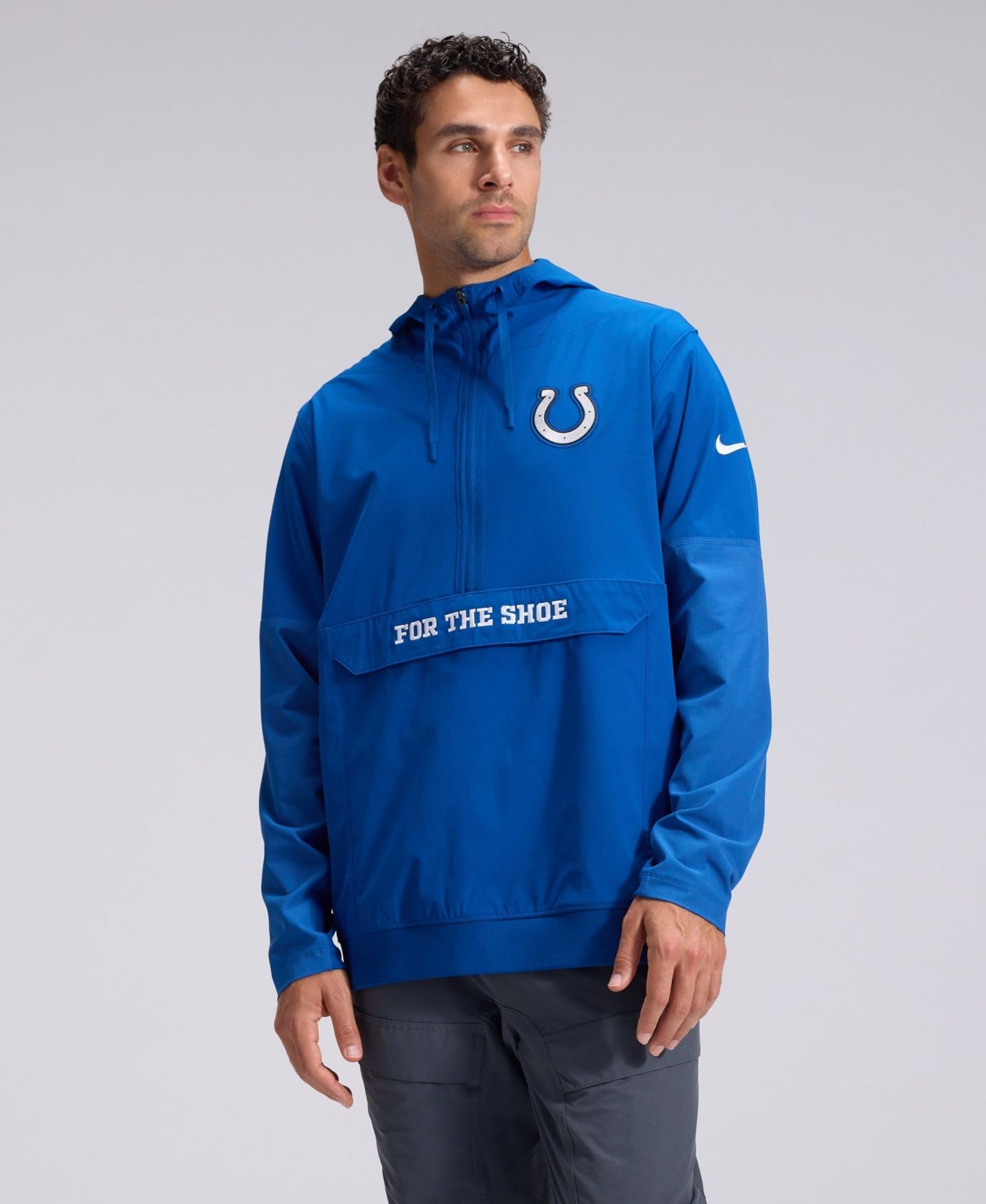 Мужская куртка Nike Royal Indianapolis Colts 2026 Rivalries Collection Sideline Anorak Half-Zip — фото 1