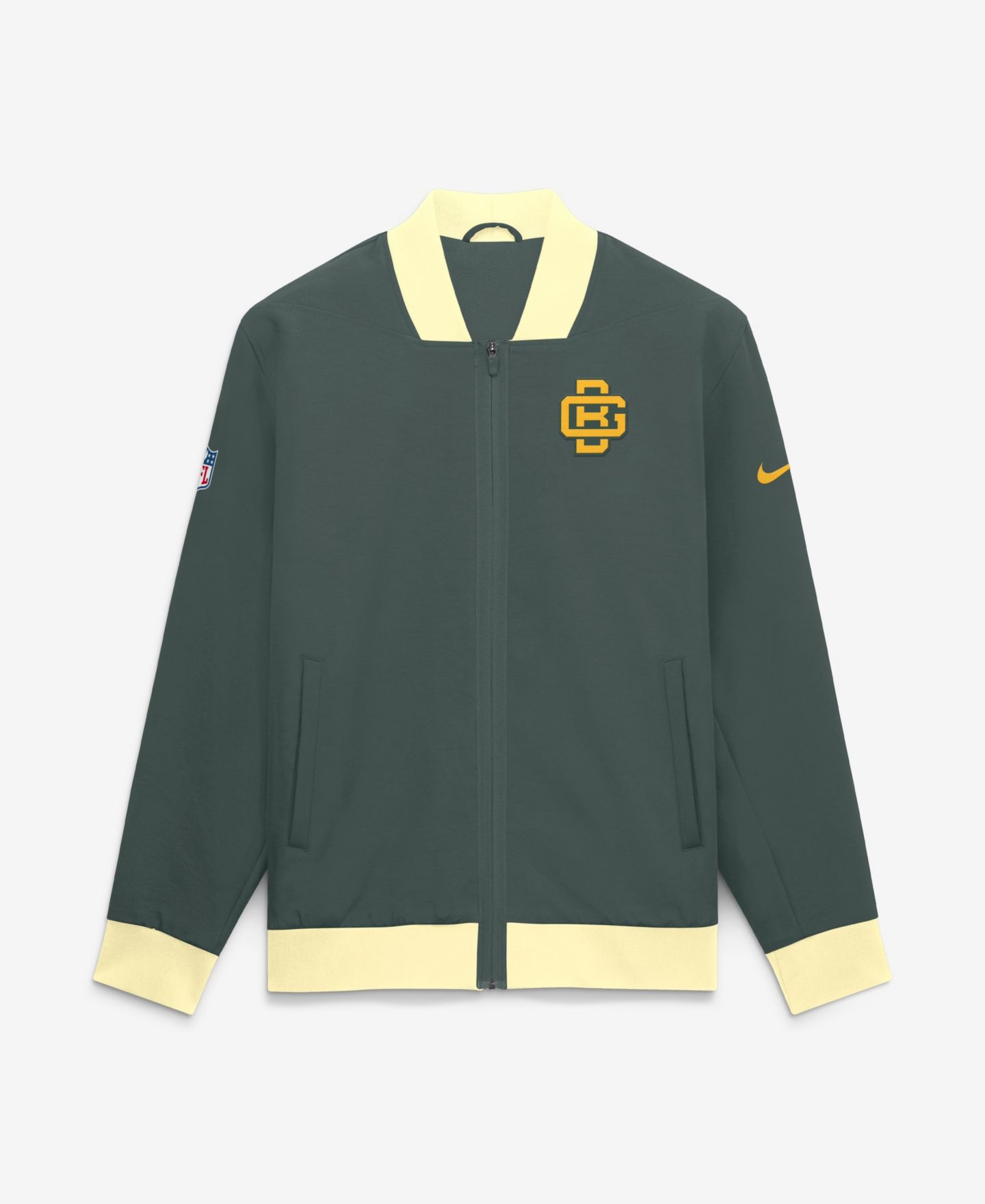 Мужская куртка Nike Green Green Bay Packers 2026 Rivalries Collection Sideline Bomber — фото 2