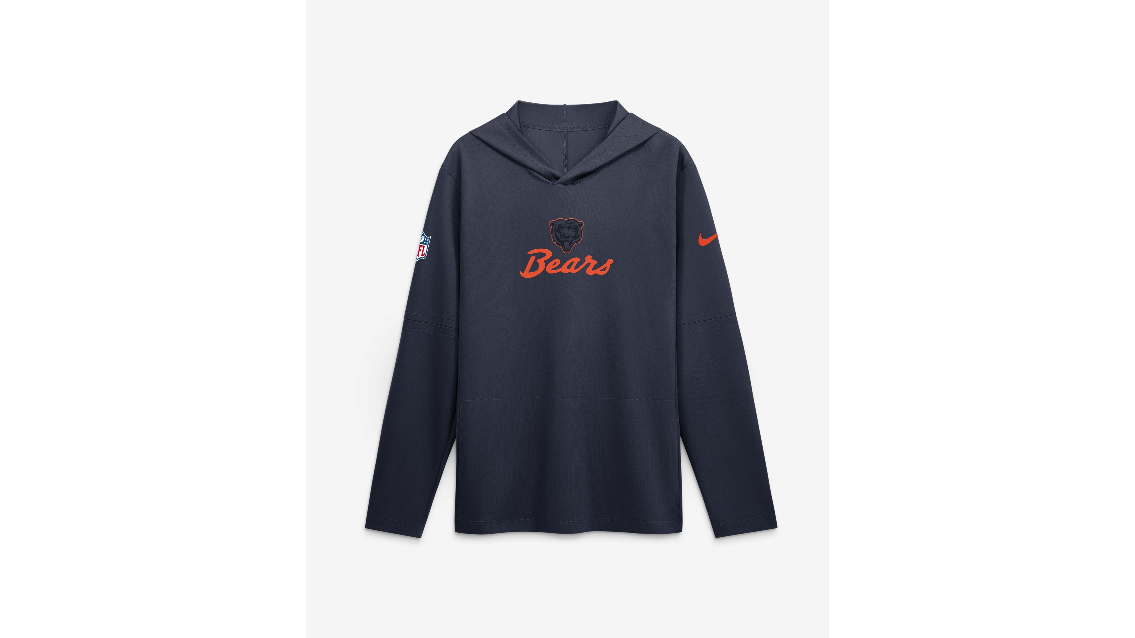 Nike Men's Navy Chicago Bears 2026 Rivalries Collection Sideline Lightweight Hooded Long Sleeve Sweatshirt