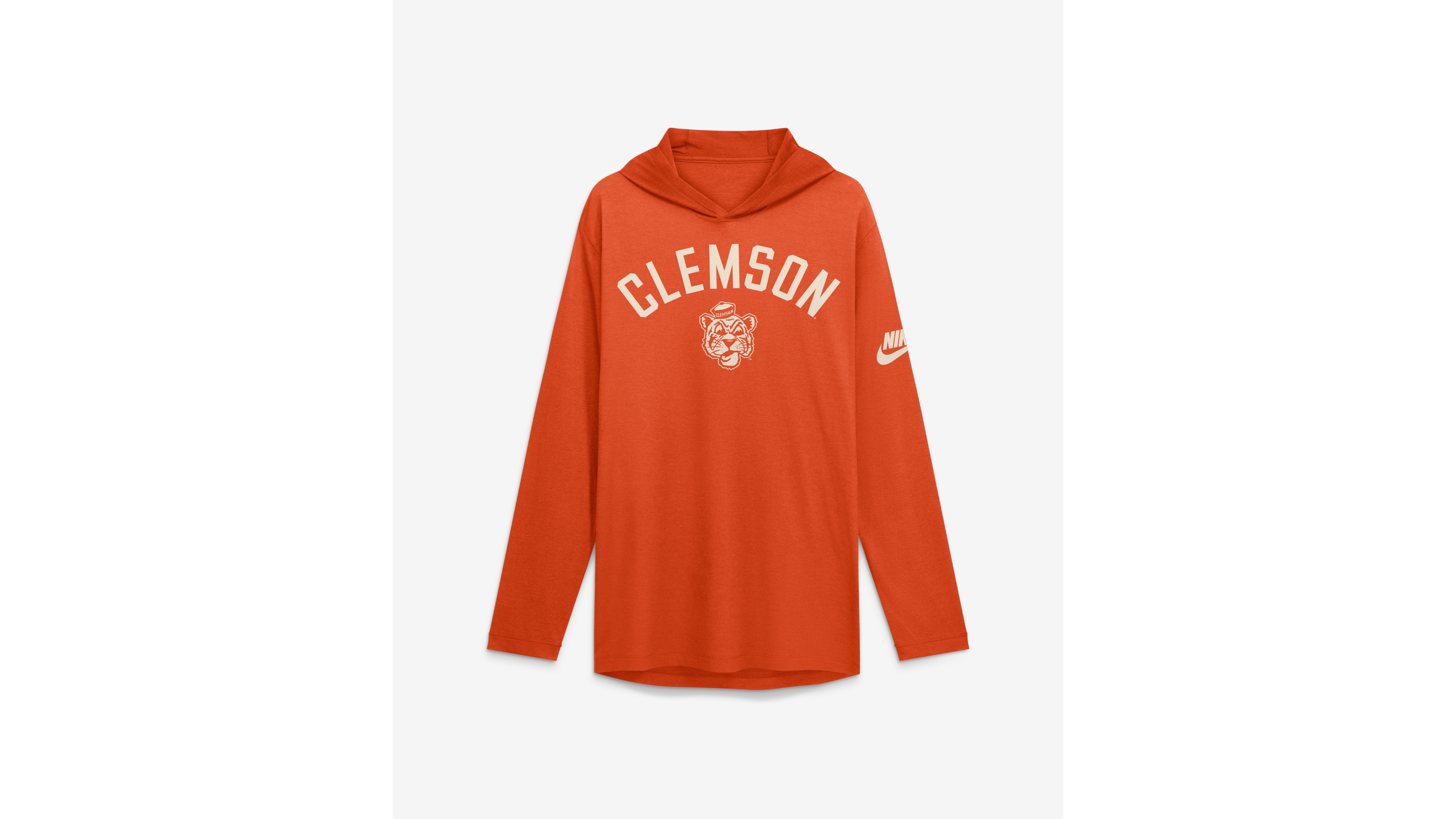 Nike Men's Orange Clemson Tigers Legacy Arch Tri-Blend Long Sleeve Hooded T-Shirt