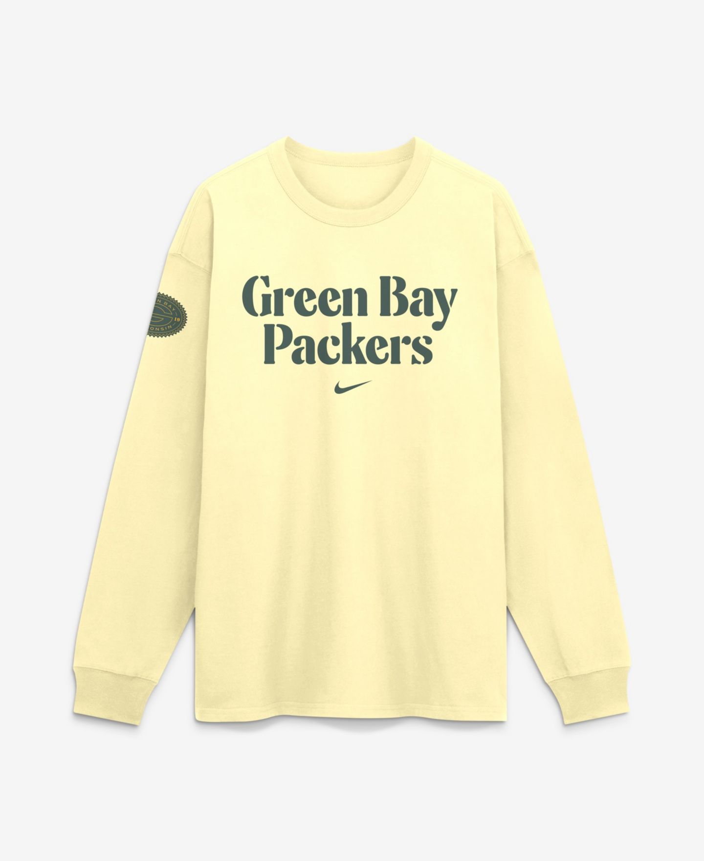 Мужская футболка Nike Cream Green Bay Packers 2026 Rivalries Collection Max90 Long Sleeve — фото 2