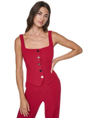 Women's Foundation Trop Button-Front Fitted Square-Neck Vest
