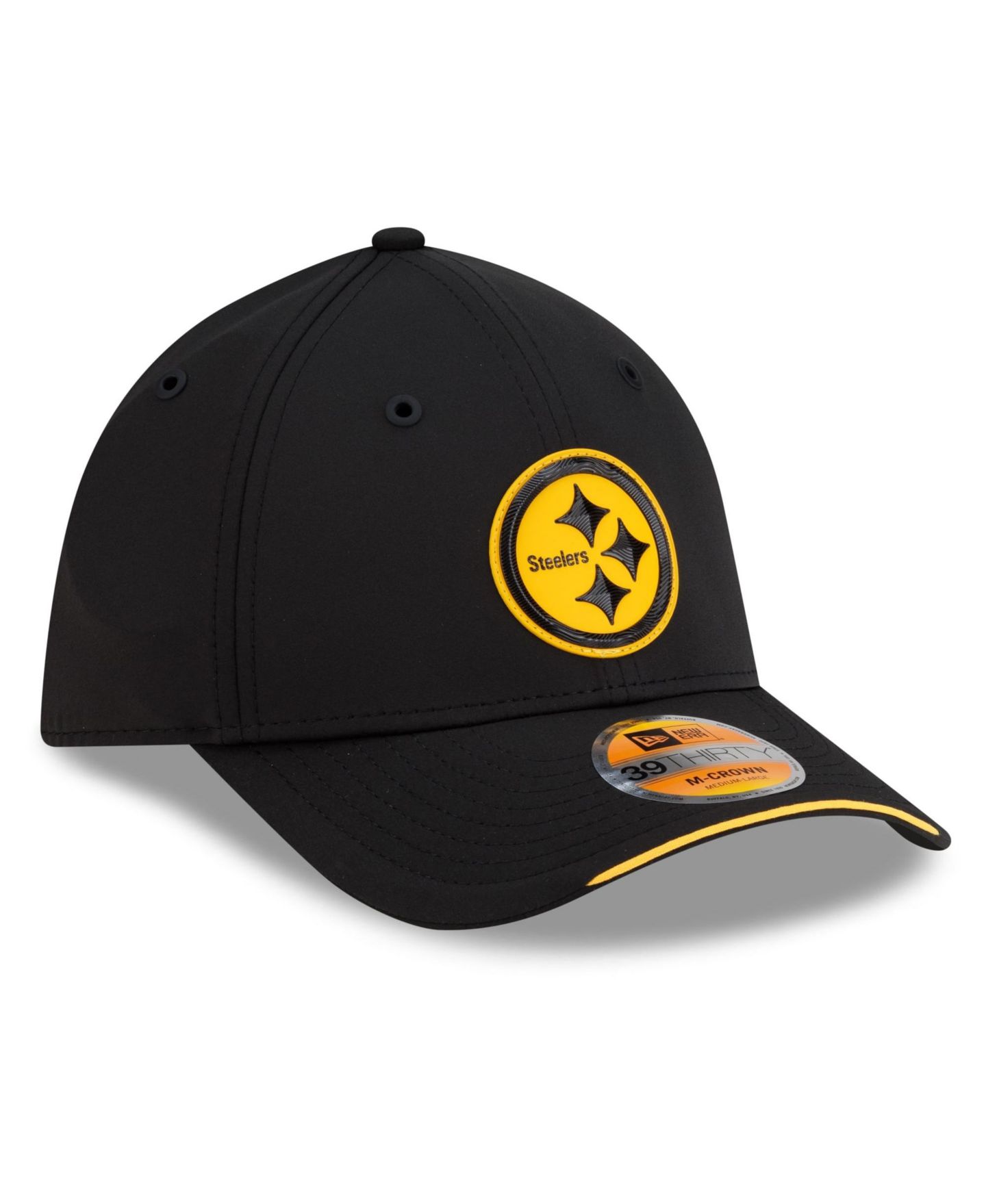 Мужская кепка New Era Pittsburgh Steelers 2026 Sideline 39THIRTY M-Crown Flex, Black — фото 3